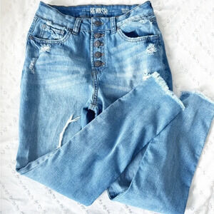 Rewash Vintage Distressed Button Fly Stretch Skinny Jeans Size 5 Size 27